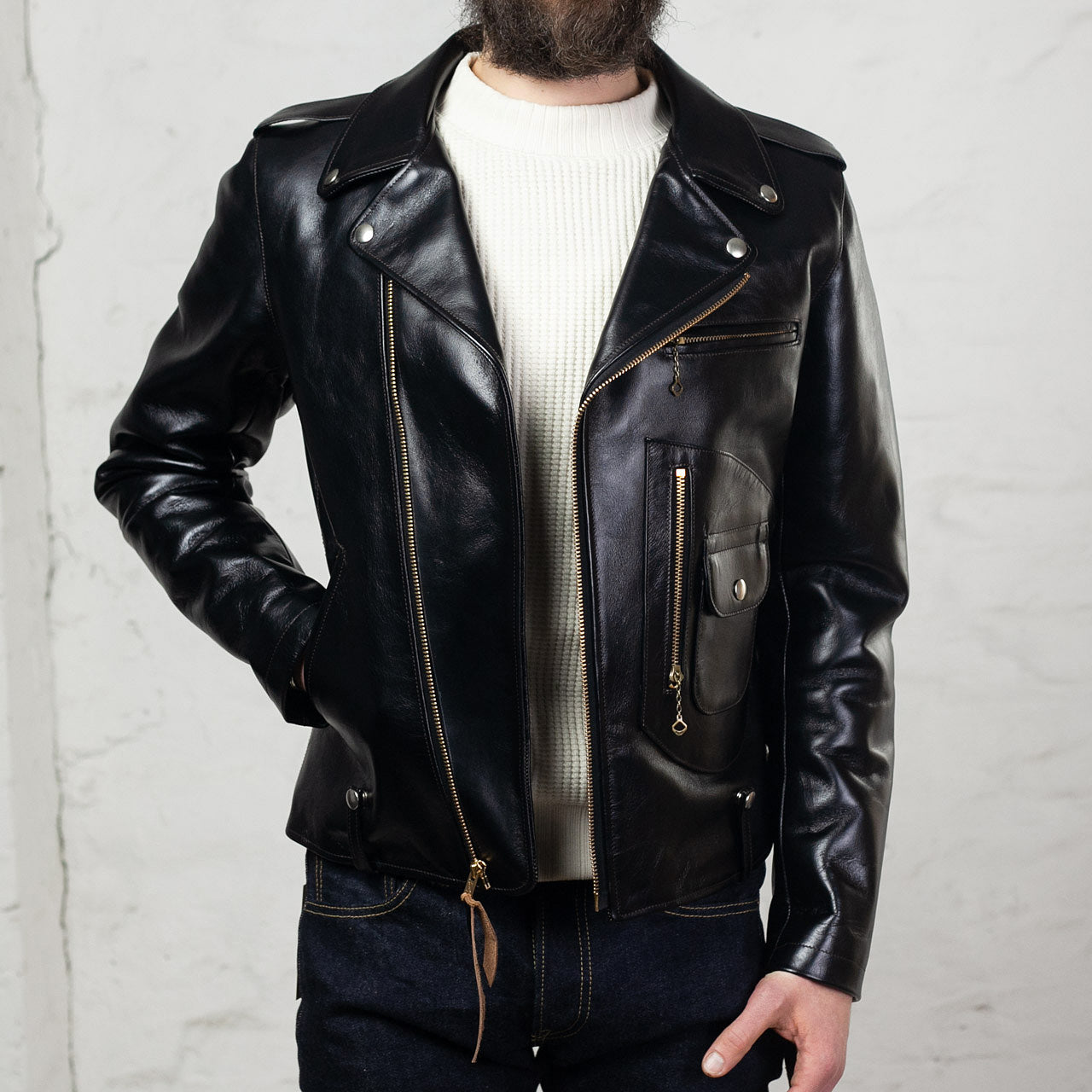 Pferdelederjacke "Innovator" Schwarz