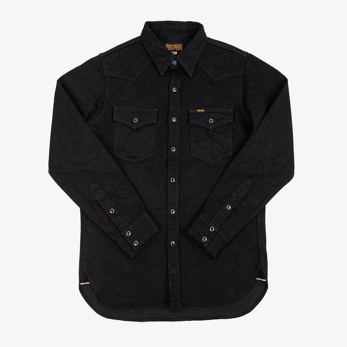 IHSH-295 14oz Selvedge Western Shirt Black/Black