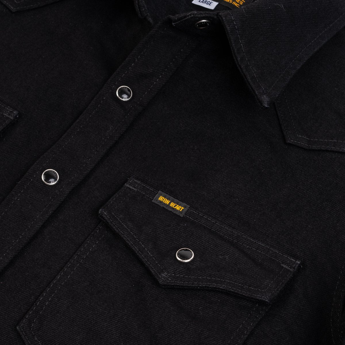 IHSH-295 14oz Selvedge Western Shirt Black/Black