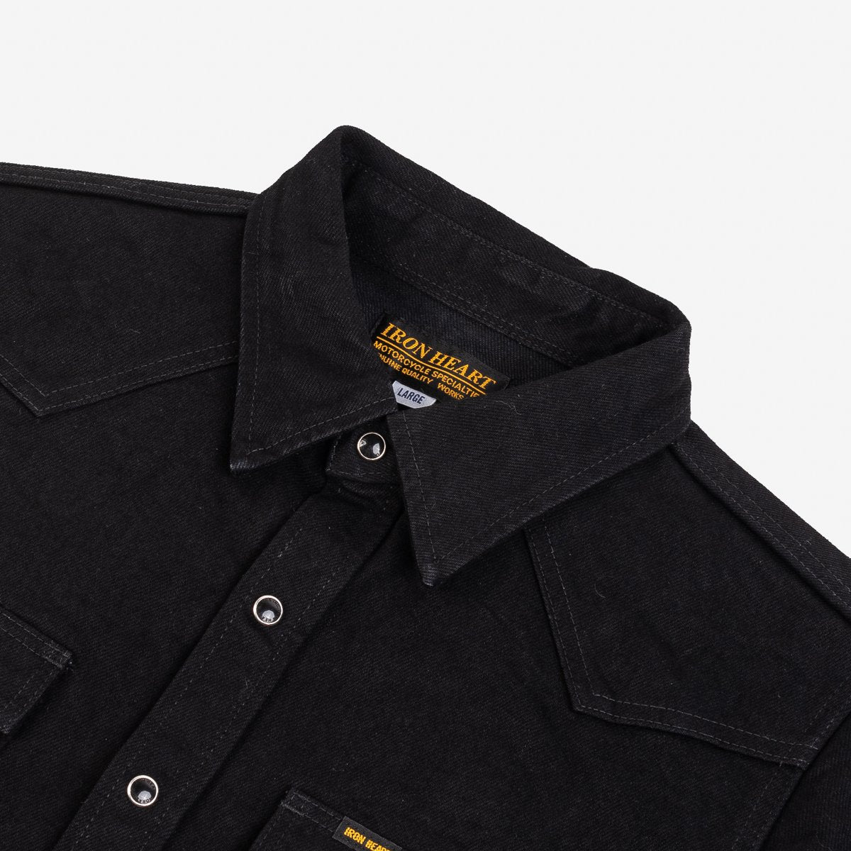 IHSH-295 14oz Selvedge Western Shirt Black/Black