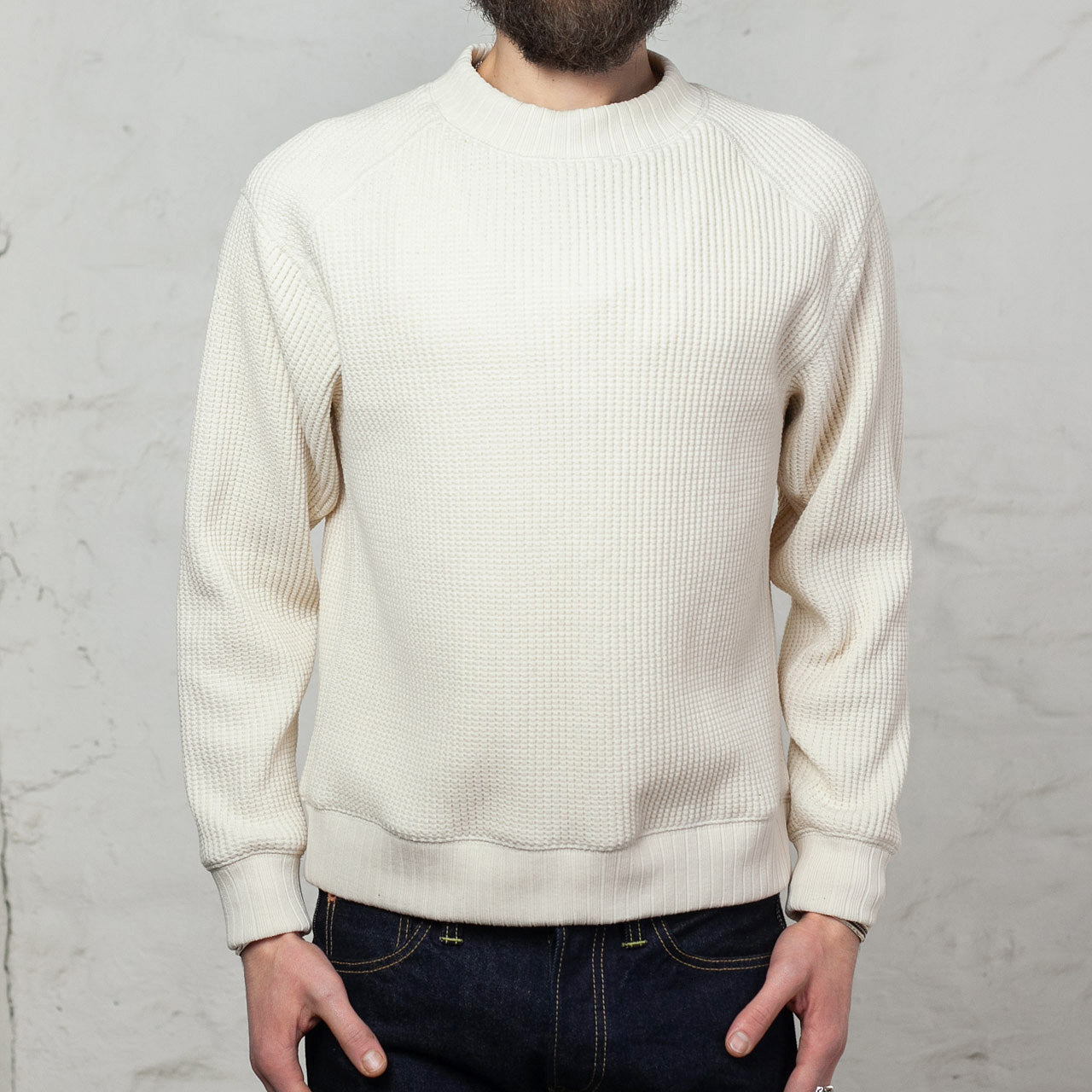 Waffle Mid-Neck Ivory