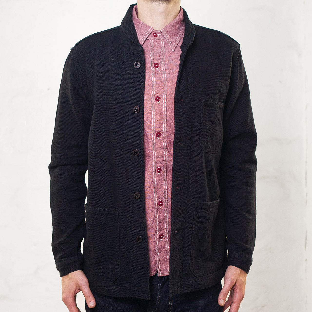 03-042 Dobby Coverall Jacket Schwarz