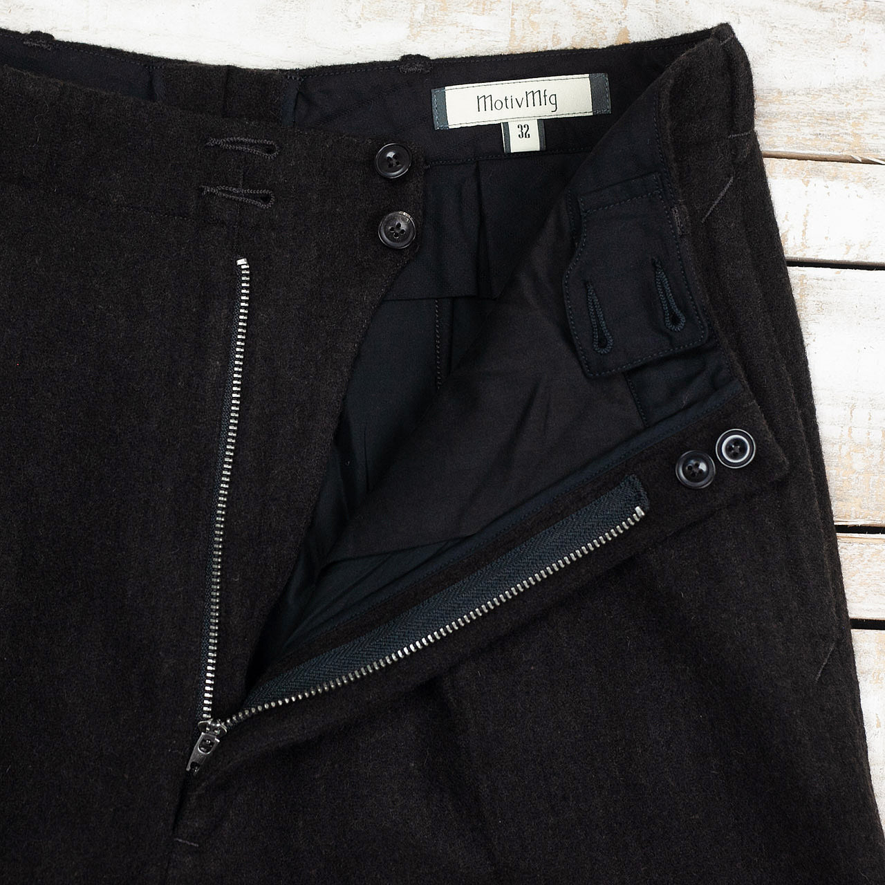 Mono Trousers Wool Bedford Chocolate