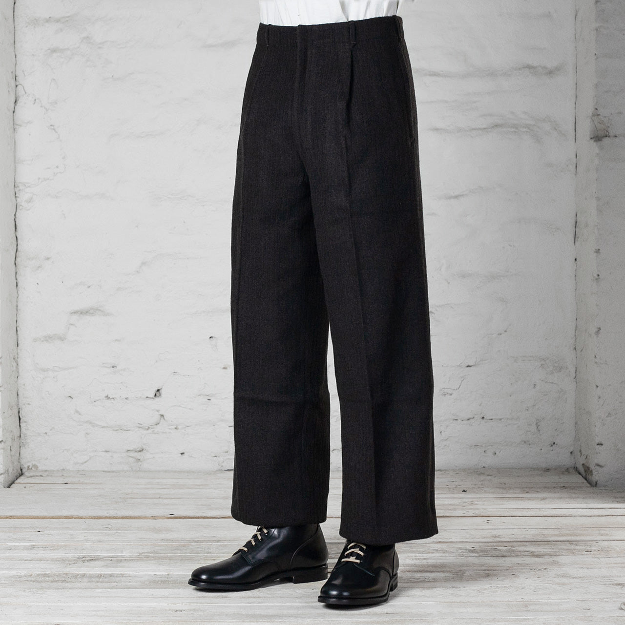Mono Trousers Wool Bedford Chocolate