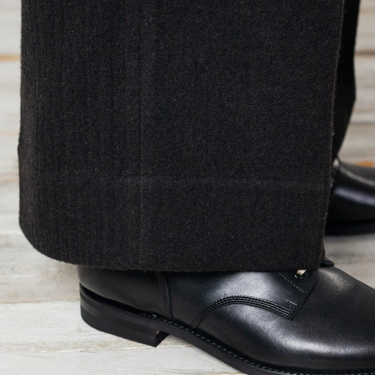 Mono Trousers Wool Bedford Chocolate