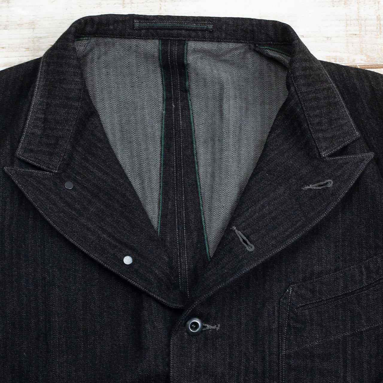 Peak Lapel Lounge Jacket Denim Schwarz