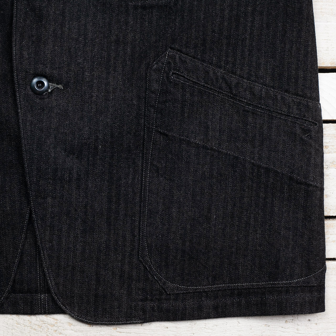 Peak Lapel Lounge Jacket Denim Schwarz