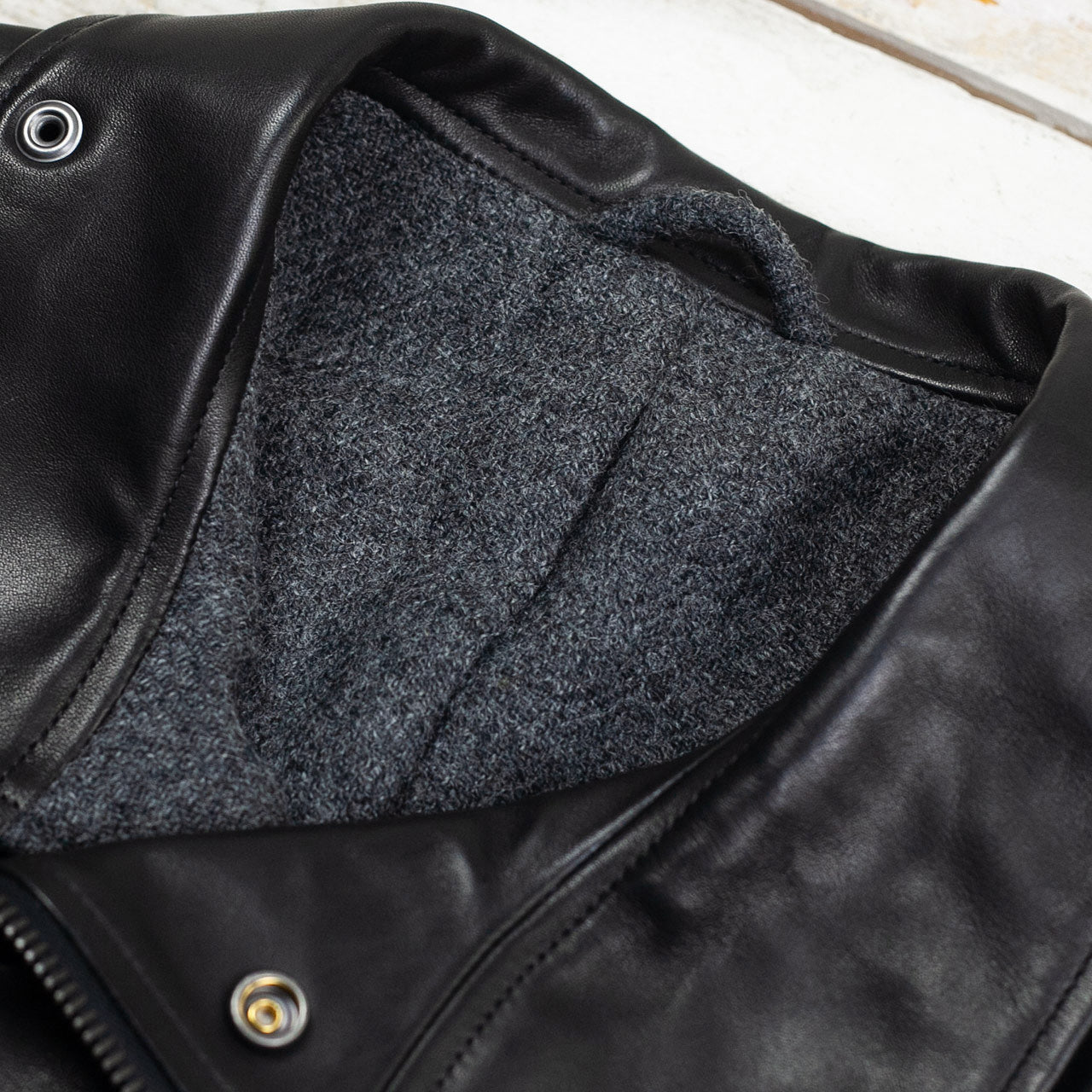 Sidcot Jacke Pferdeleder Schwarz