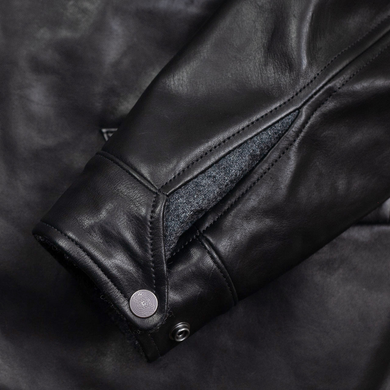 Sidcot Jacke Pferdeleder Schwarz