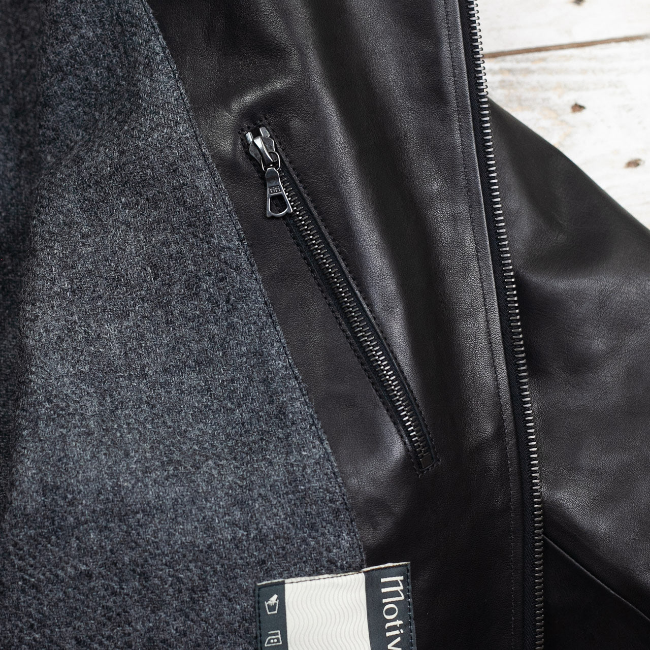Sidcot Jacke Pferdeleder Schwarz