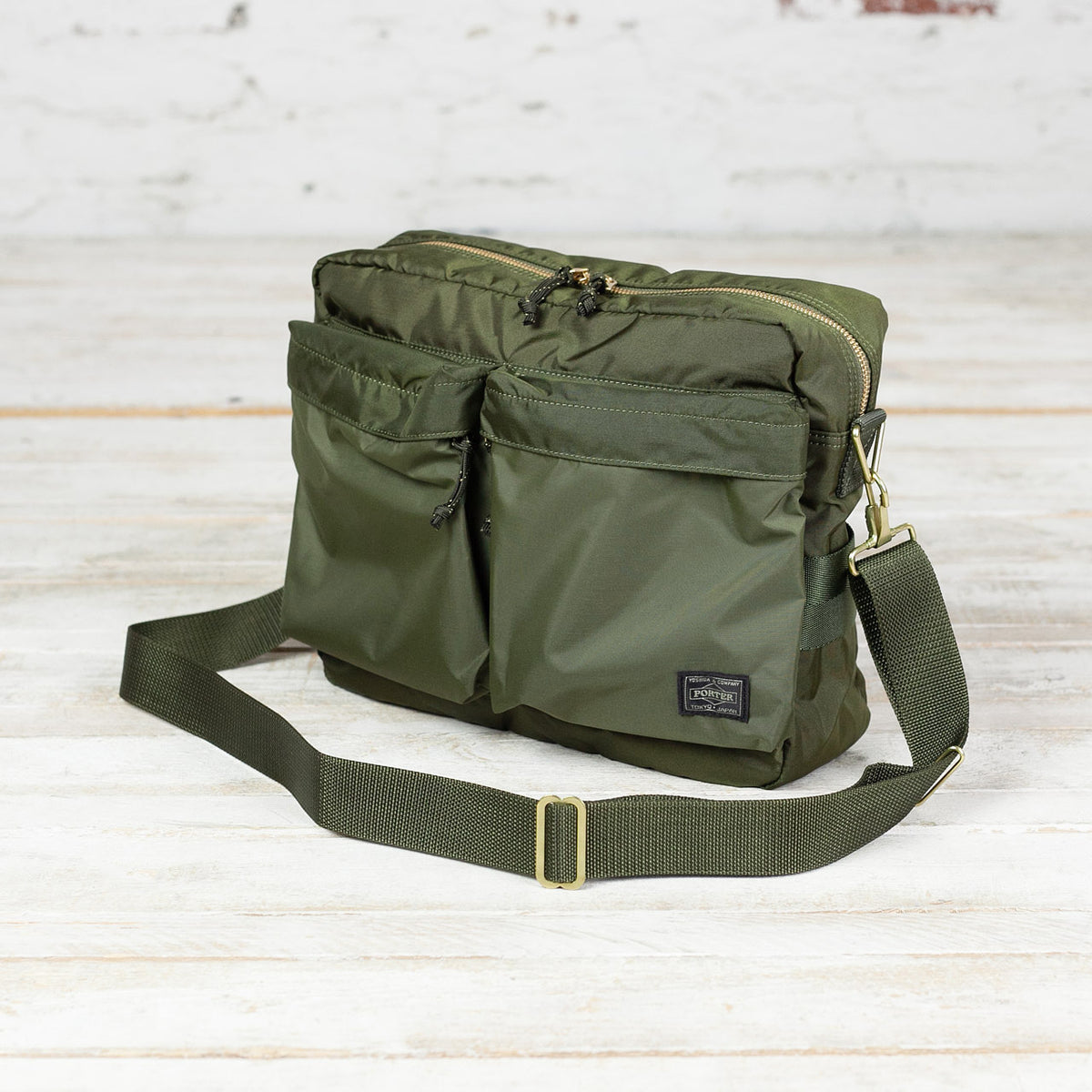 PORTER Force Shoulder Bag Large Olive Drab