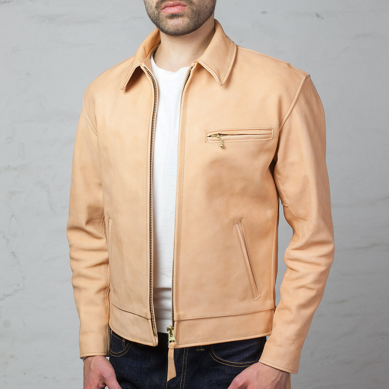 Lederjacke "Youth of America" Natur