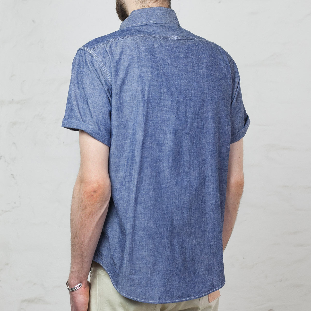 SC37941 Chambray Work S/S Shirt Indigo