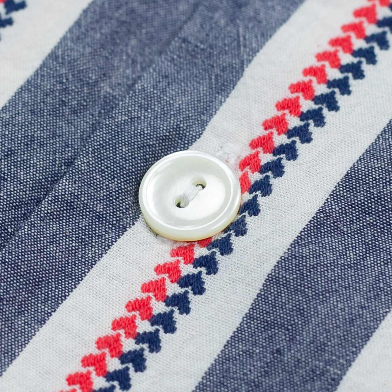 SC39119 Heart Stripe Open Shirt Navy
