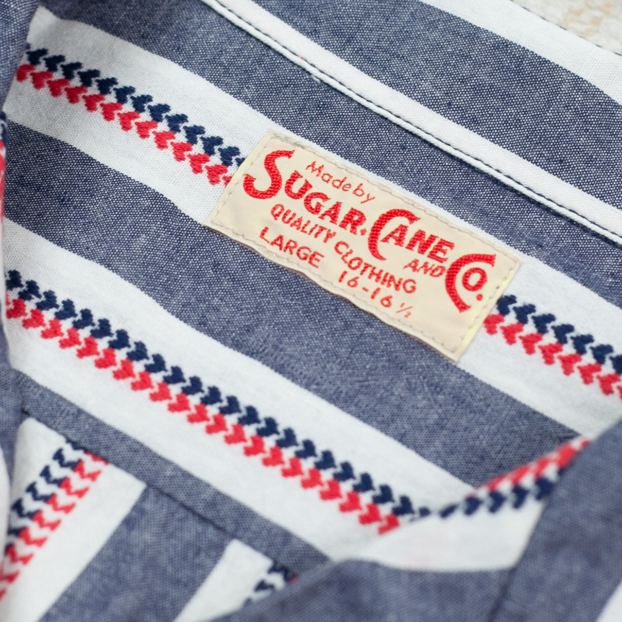 SC39119 Heart Stripe Open Shirt Navy