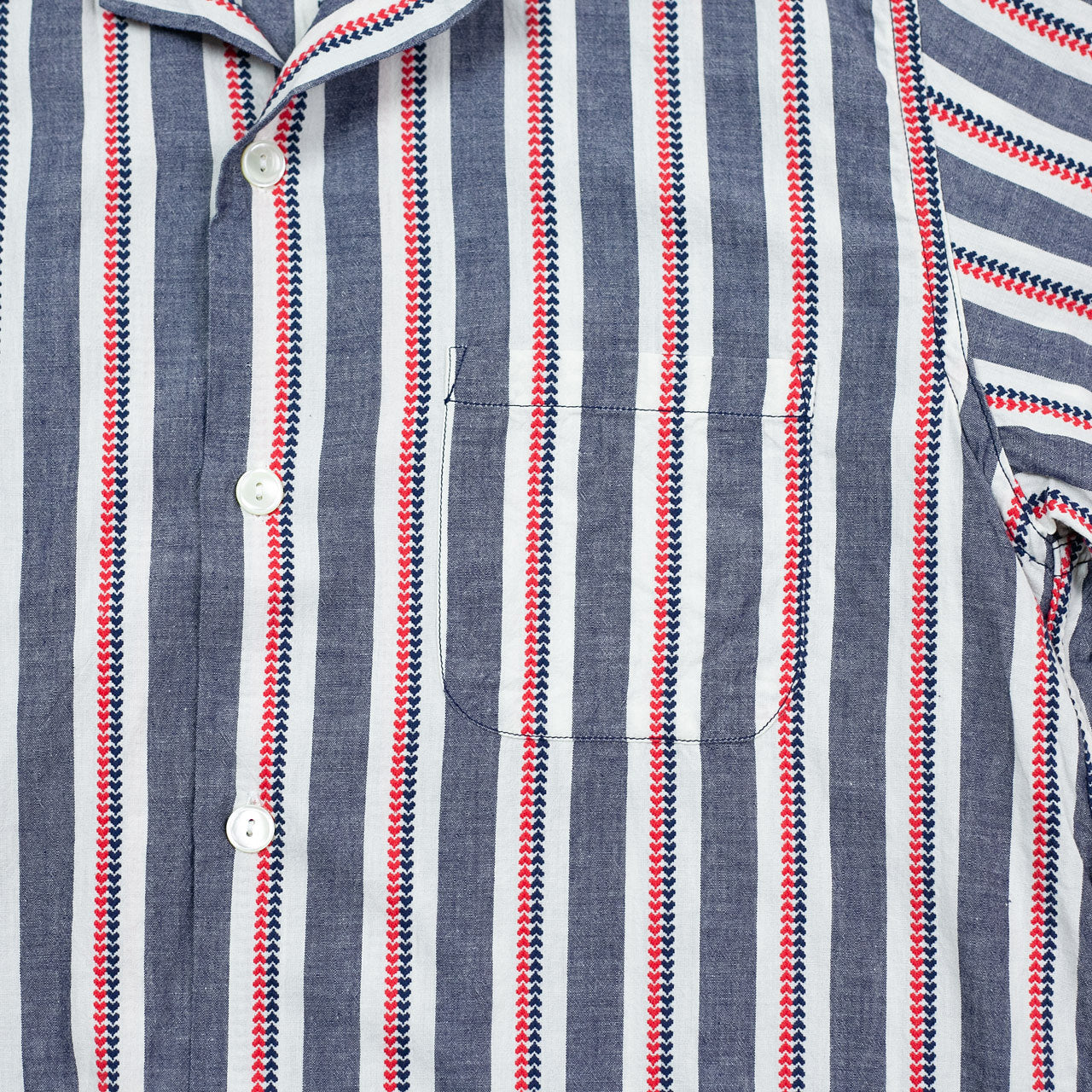 SC39119 Heart Stripe Open Shirt Navy