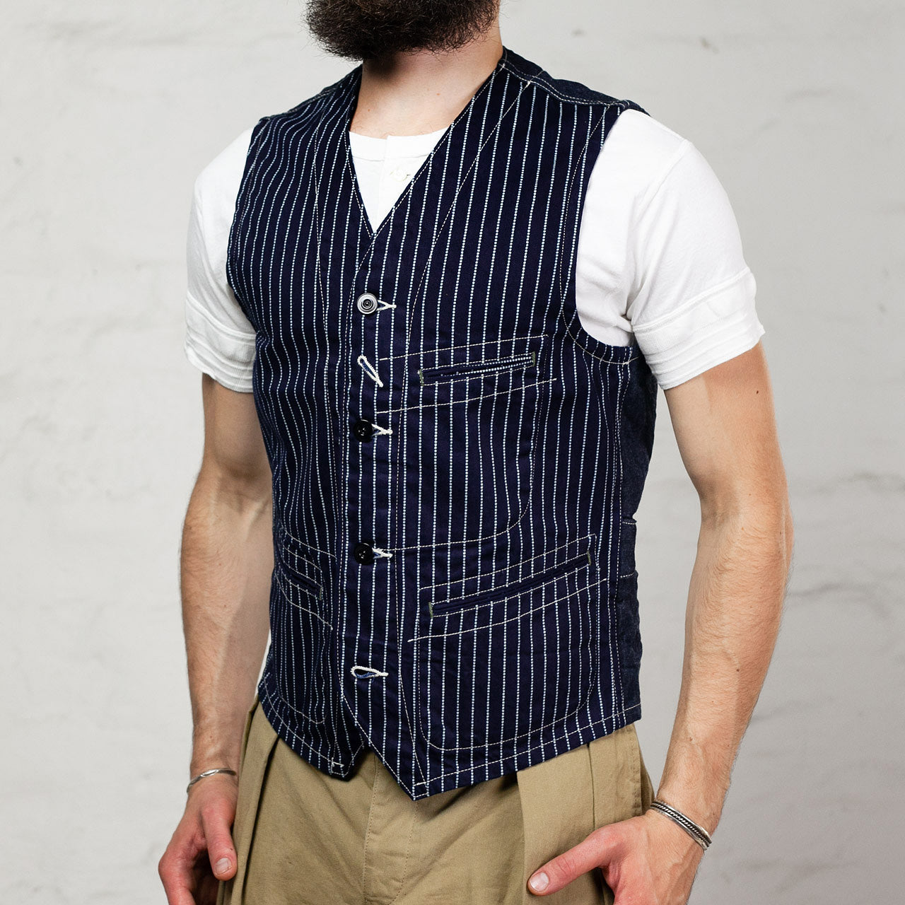 SC12654 Wabash Stripe Work Vest