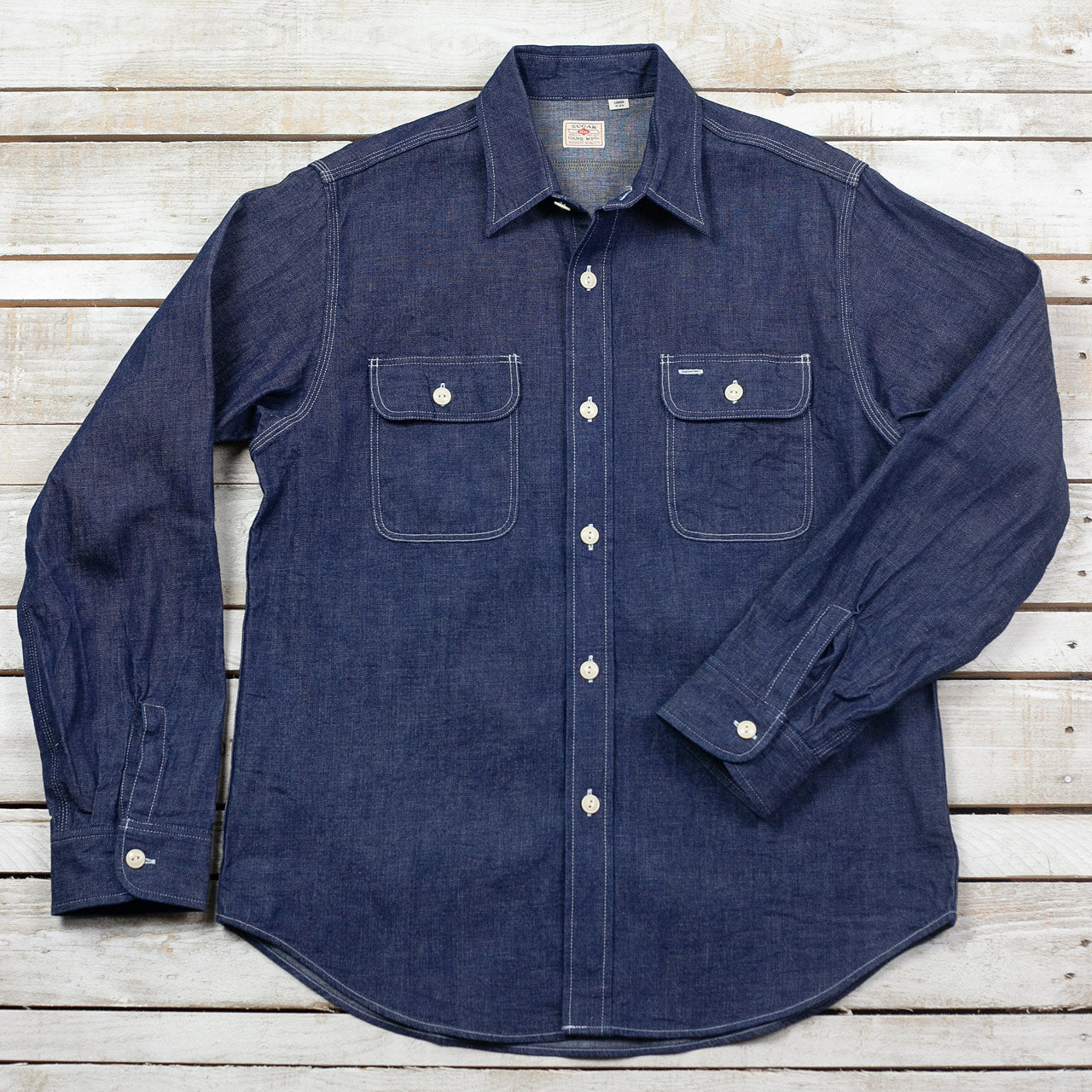SC27852 Blue Denim L/S Work Shirt Indigo