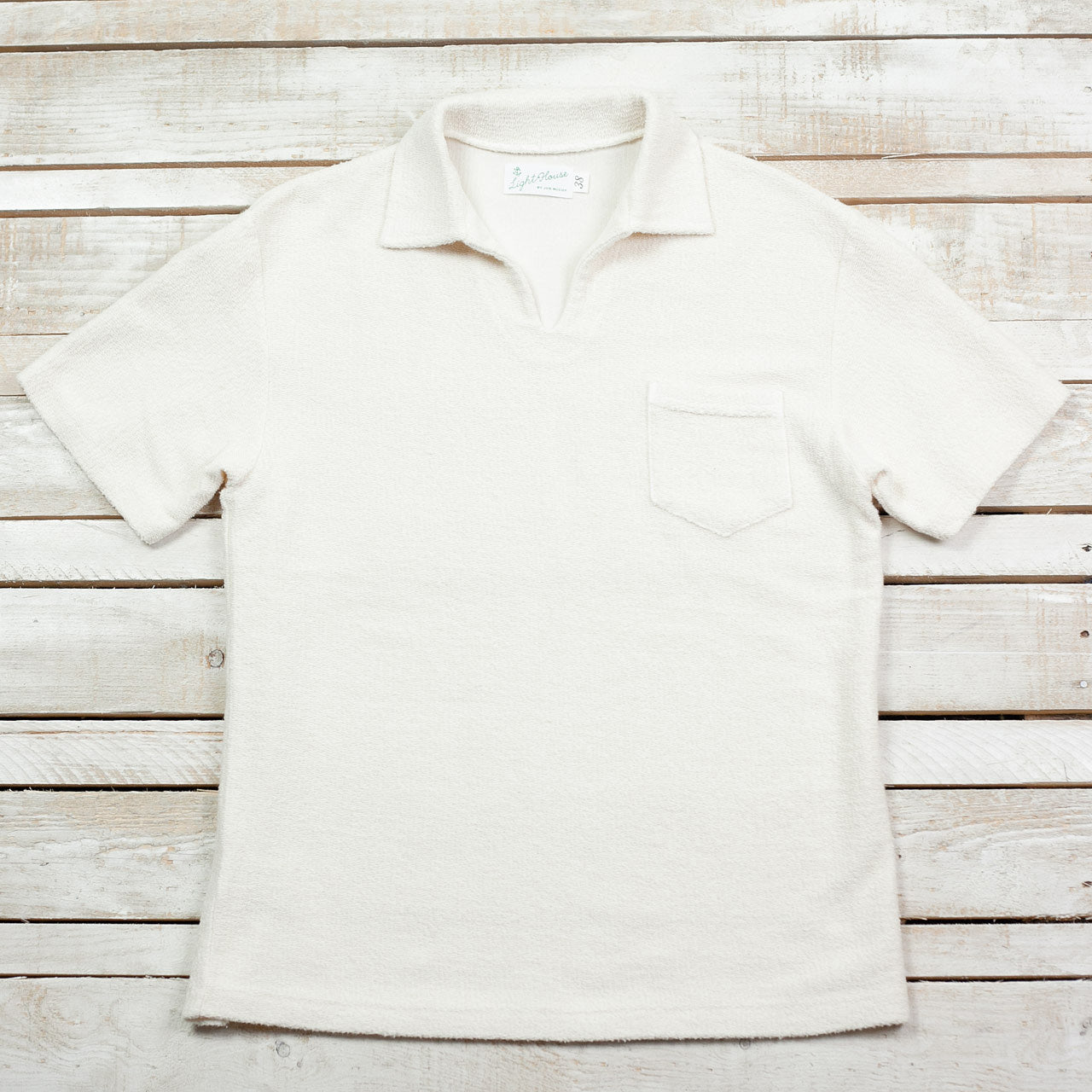MC23017 Cotton Pile Skipper Shirt Weiß