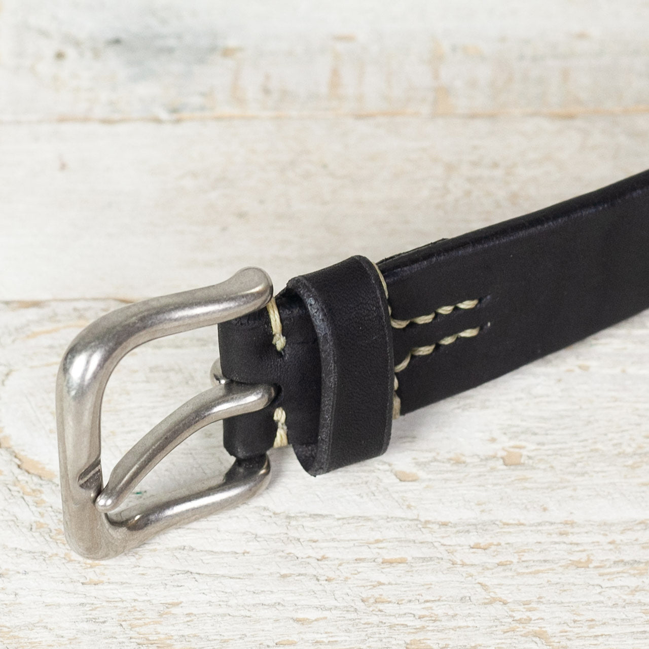 JOE McCOY Bend Leather Belt Schwarz