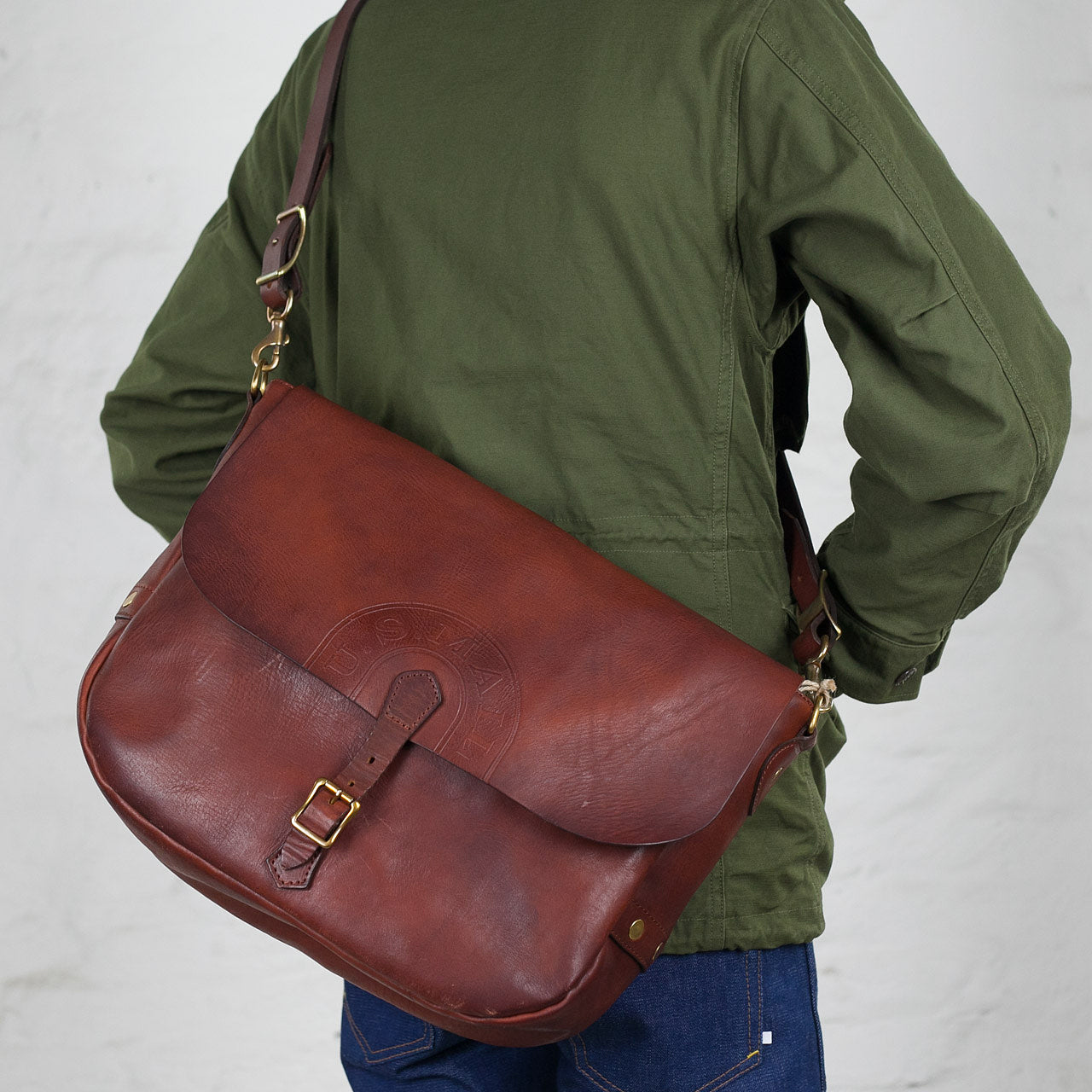 Leder Postman Bag U.S Mail Braun