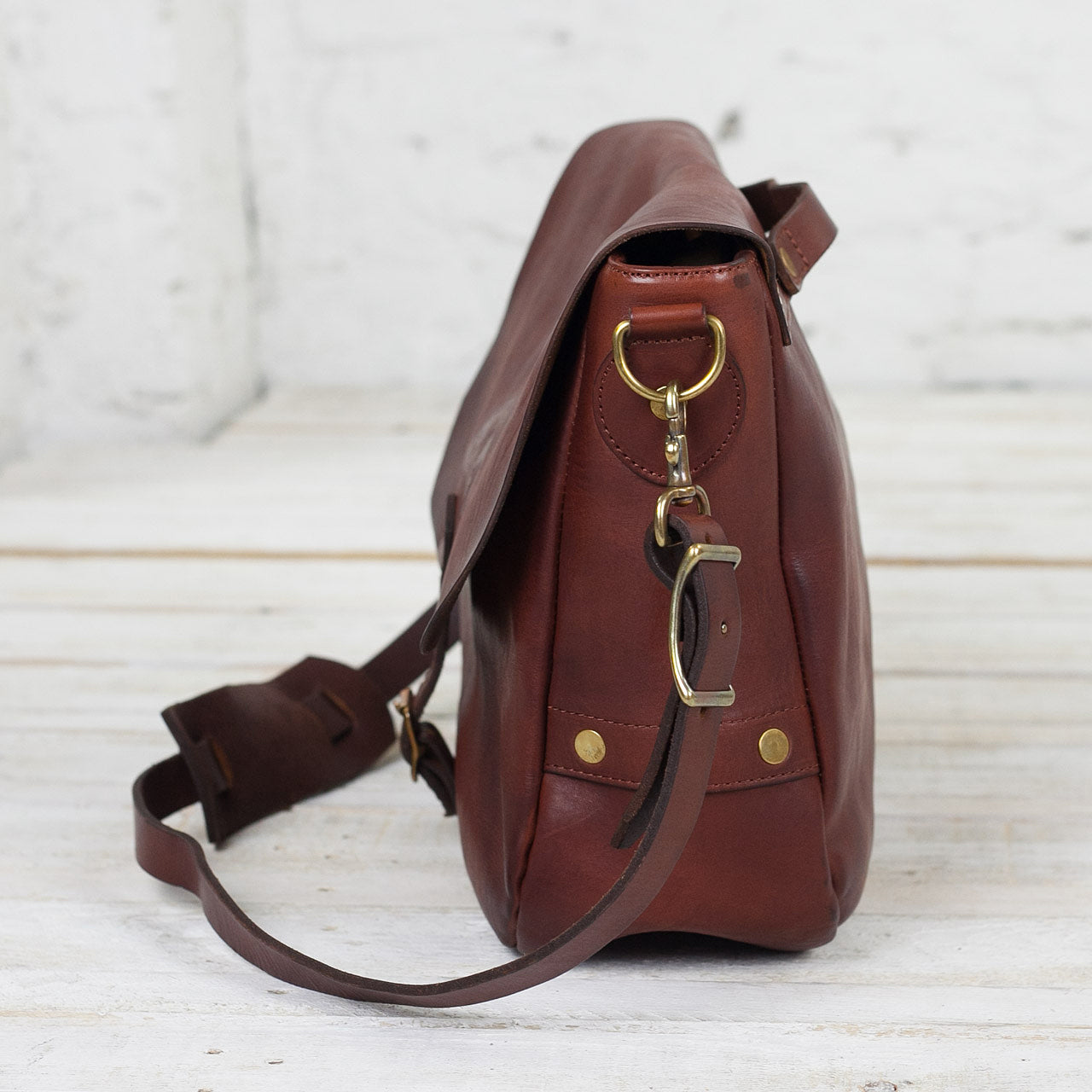 Leder Postman Bag U.S Mail Braun
