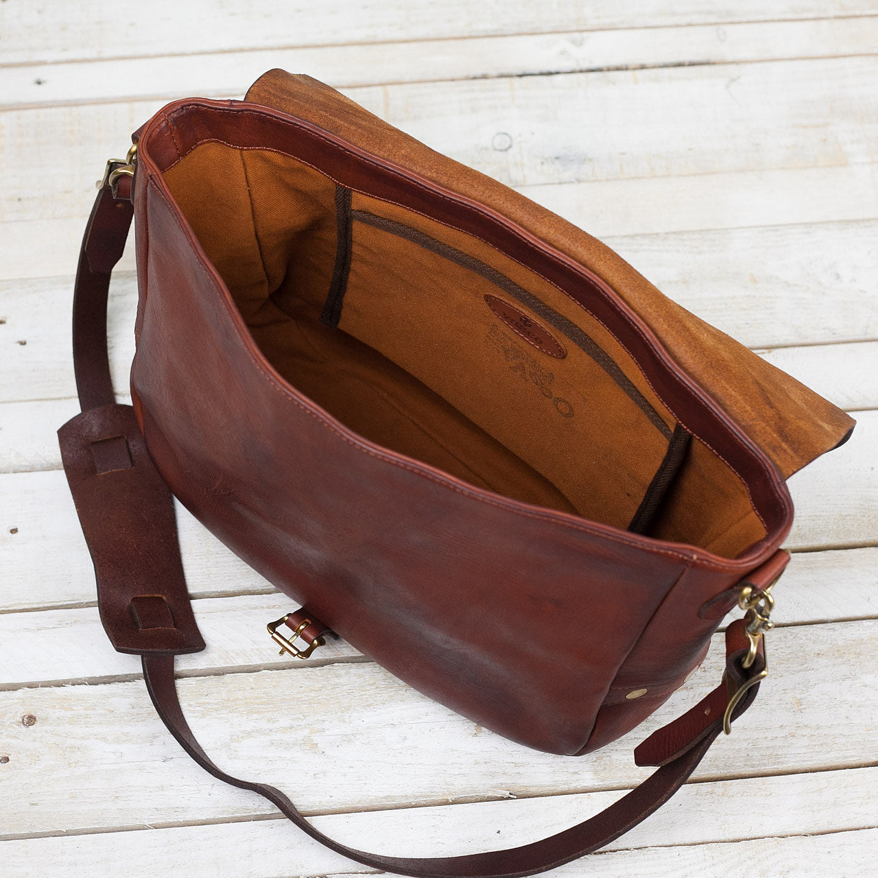 Leder Postman Bag U.S Mail Braun