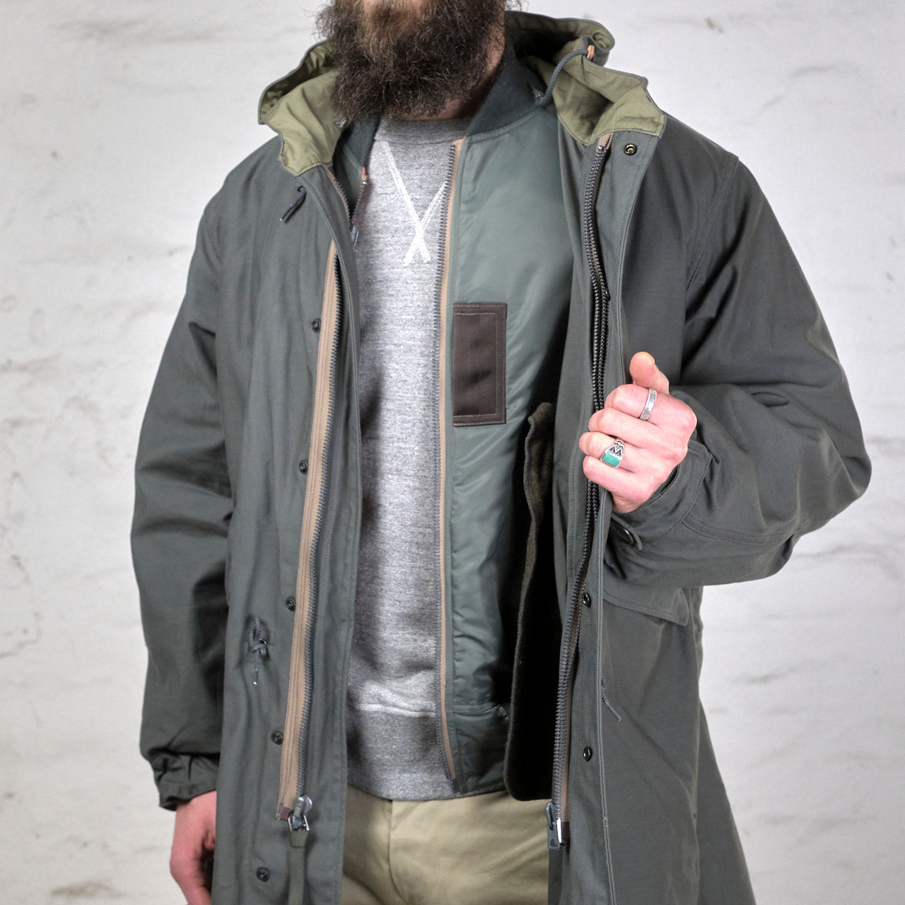 BR15333 M-51 Parka With MA-1 Liner Olive