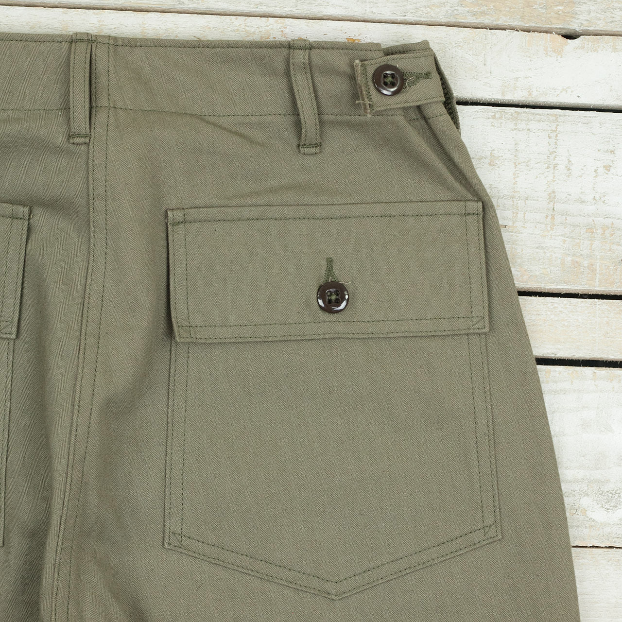 Lot 1218 Herringbone Military Shorts Oliv