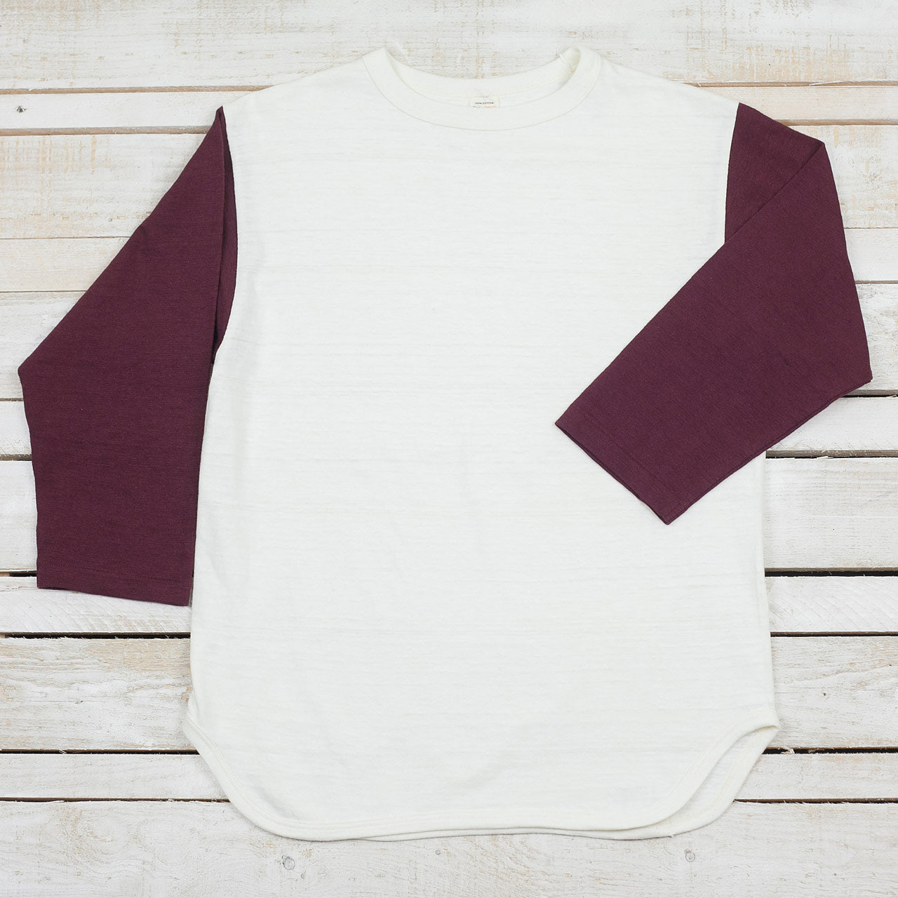 Lot 4800 Three Quarter Baseball Shirt Bordeaux
