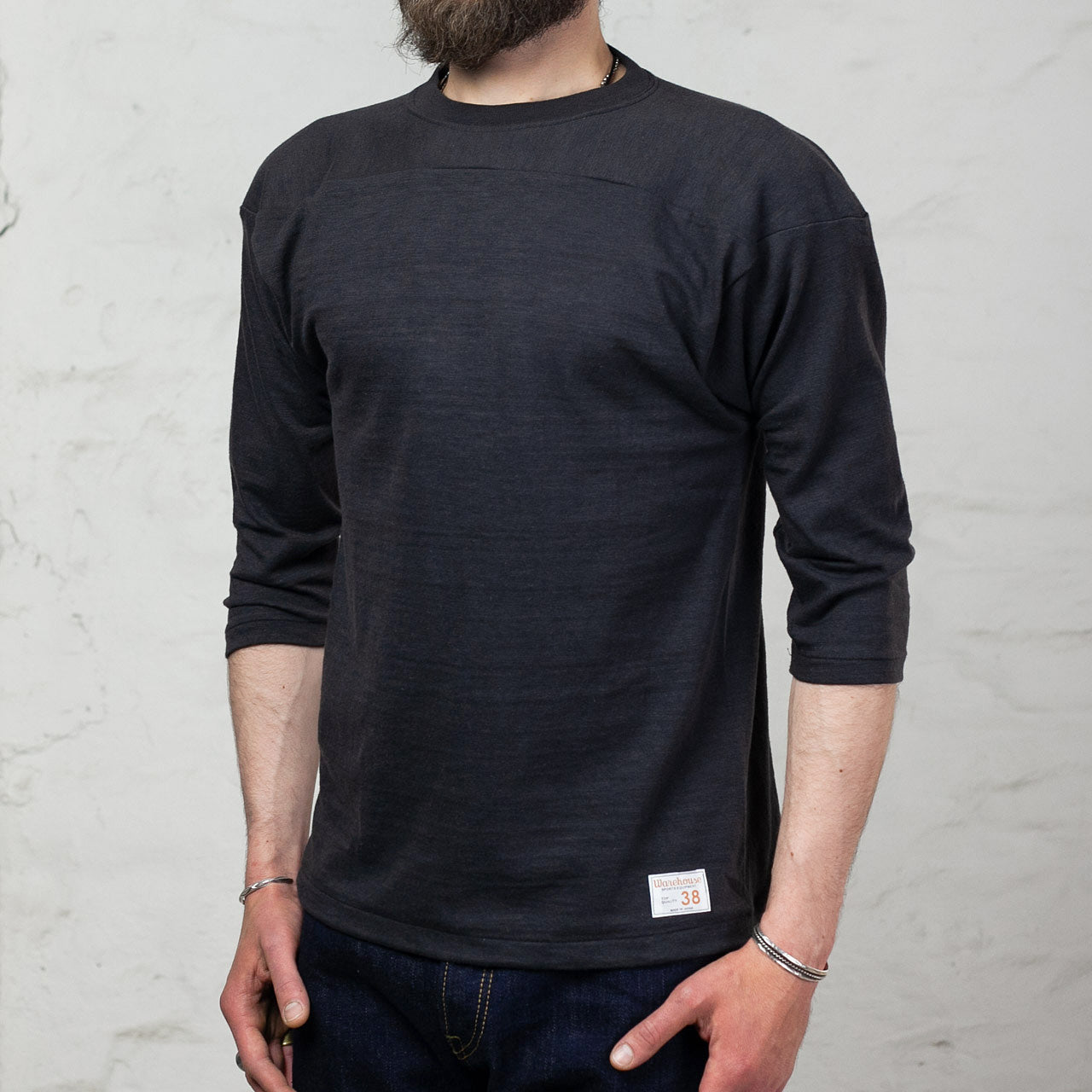 Lot 4063 Three Quarter Football Tee Schwarz