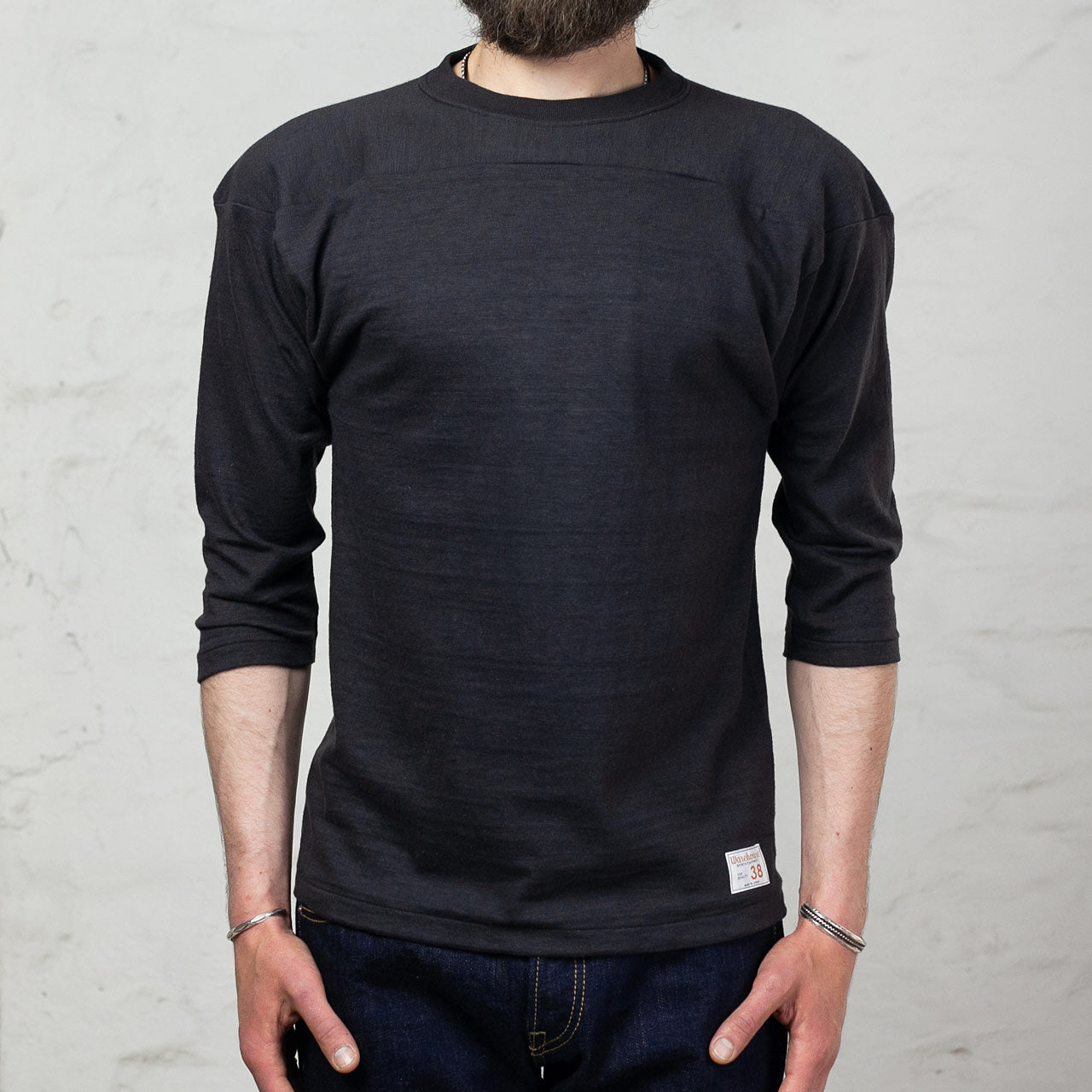 Lot 4063 Three Quarter Football Tee Schwarz