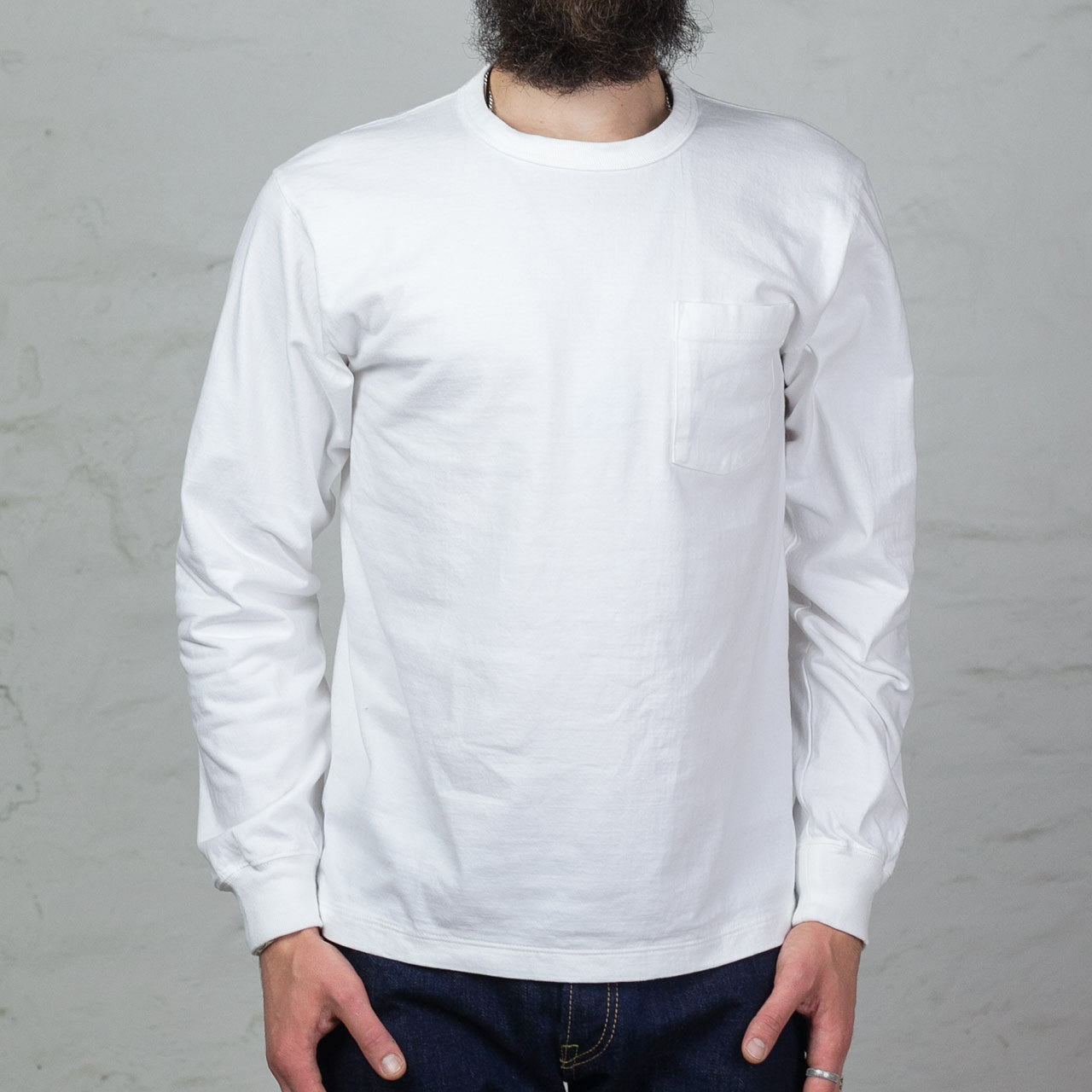 WV68849 Whitesville Longsleeve Pocket Tee Off White