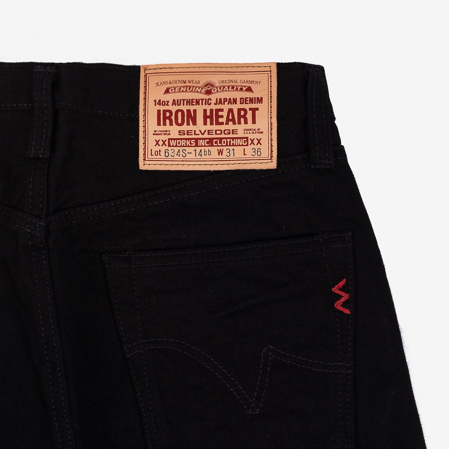 IH-634S-142bb 14oz Straight Cut Black/Black