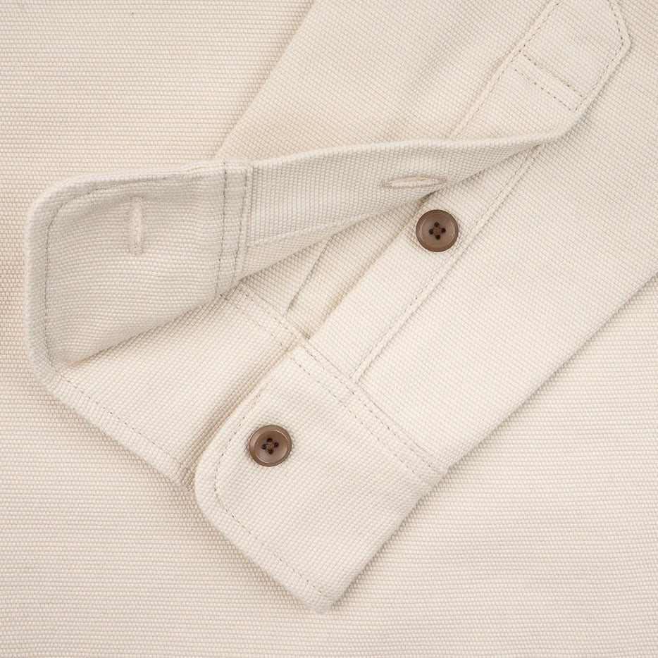 Iron Heart 13 oz Oxford Cloth Overshirt, Detailansicht des Ärmels mit Manschette
