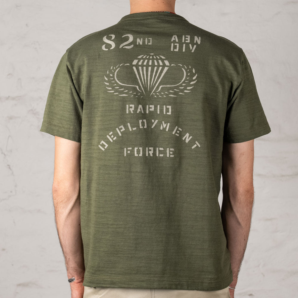Slub Yarn T-Shirt 82nd Airborne Division Oliv