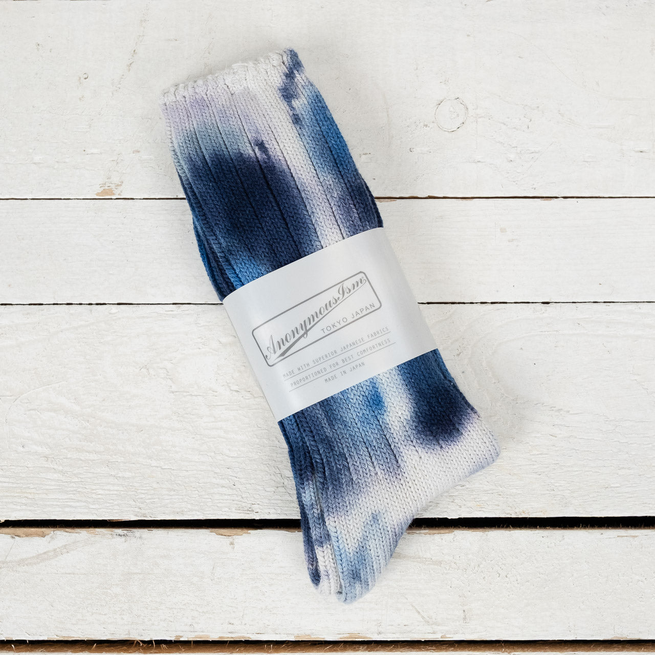 Scatter Dye Crew Socks Blue