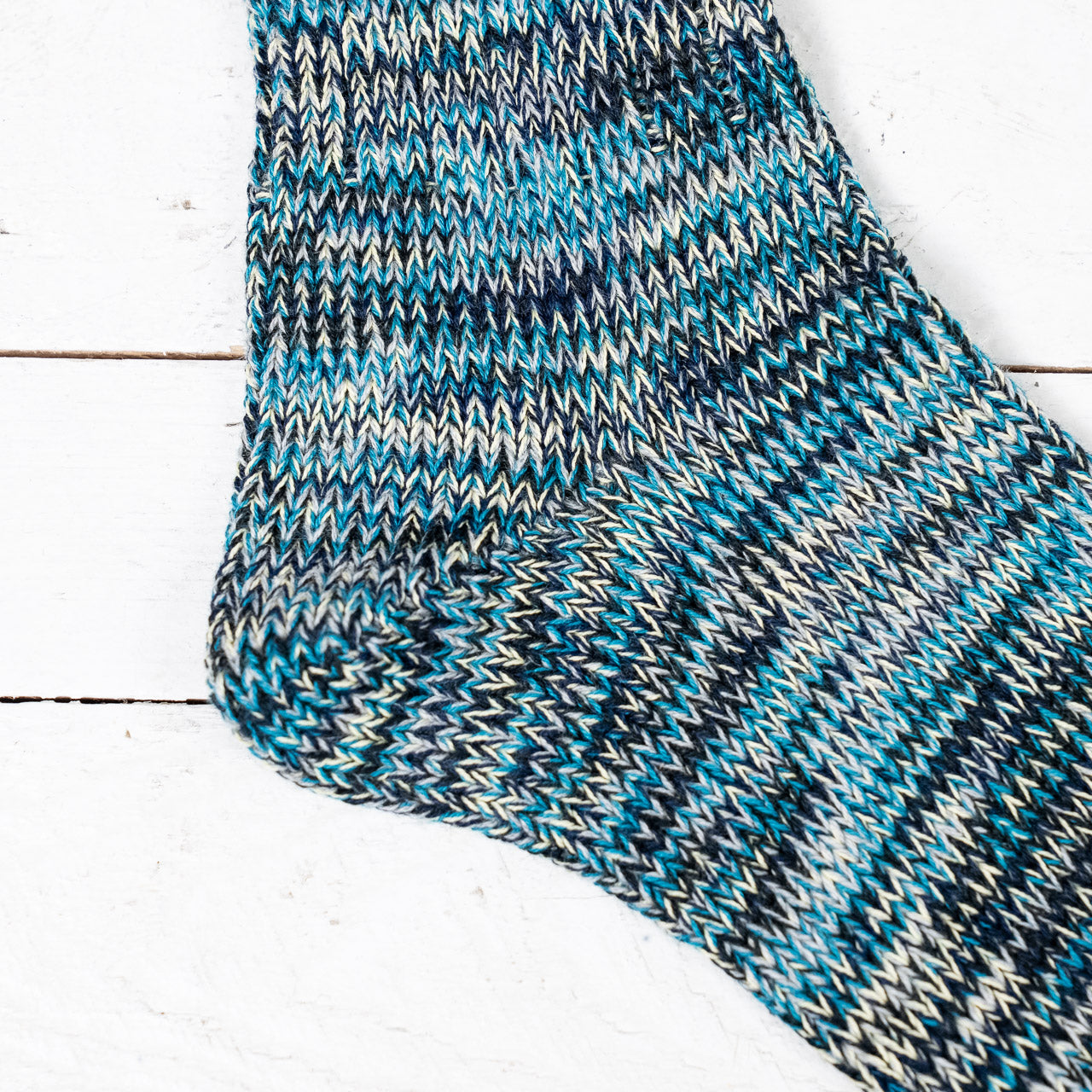 5 Color Mix Crew Socks Indigo