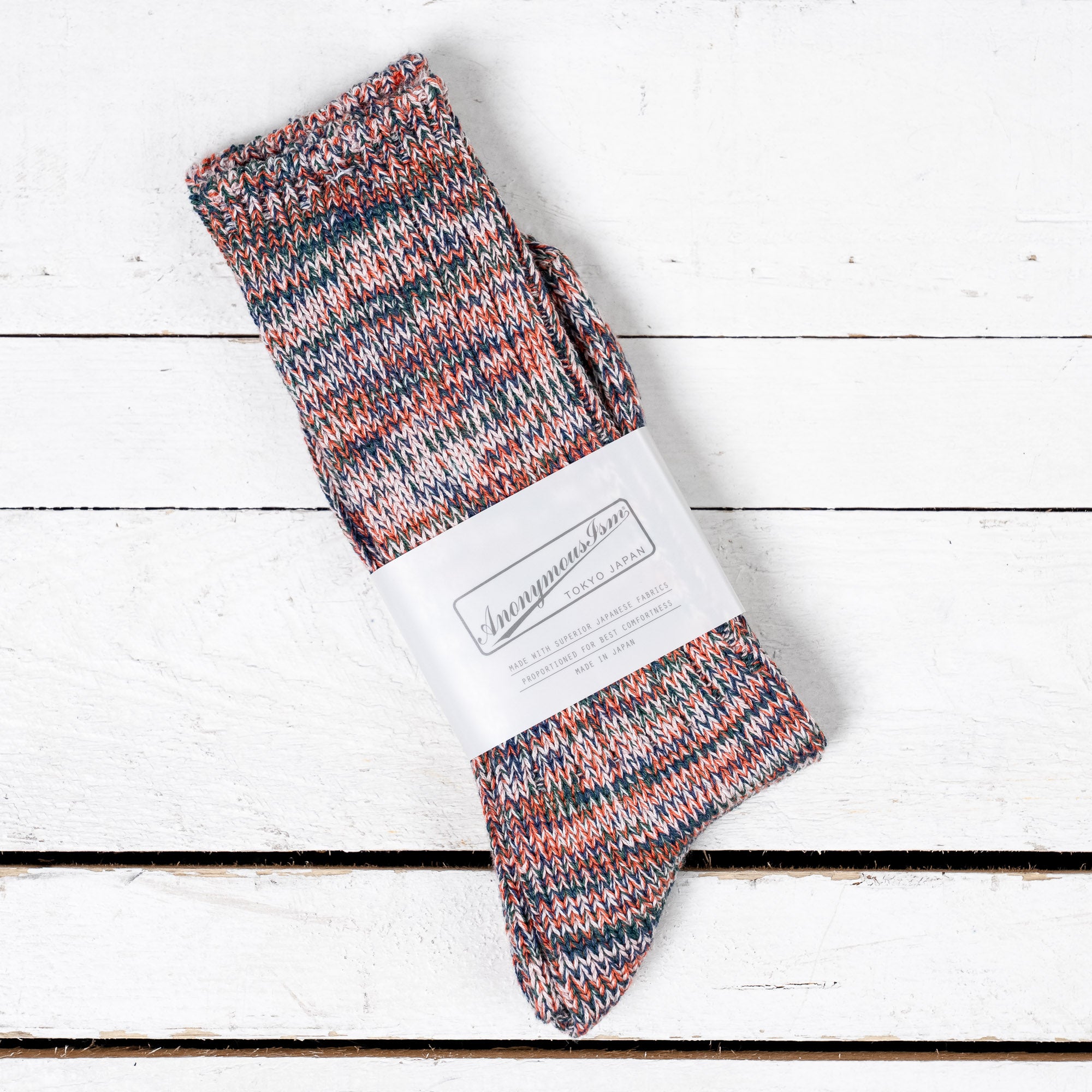 5 Color Mix Crew Socks Orange
