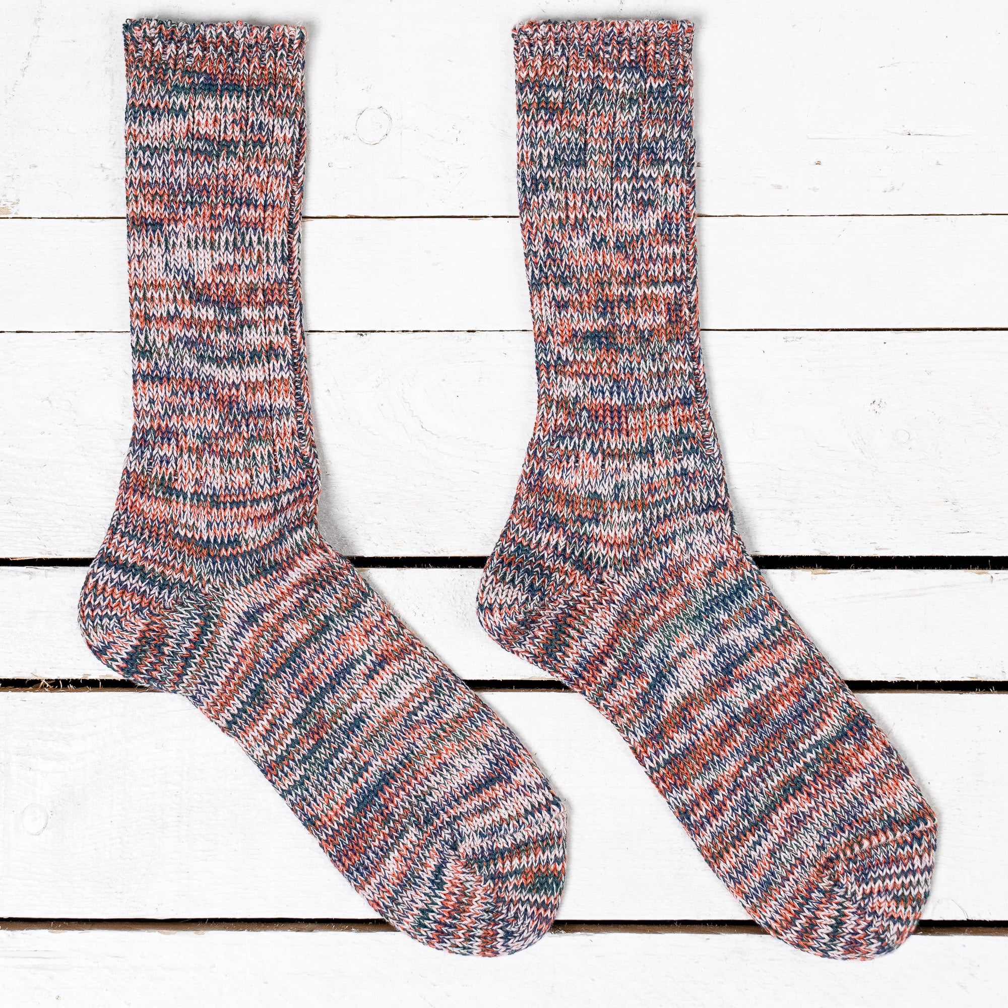 5 Color Mix Crew Socks Orange
