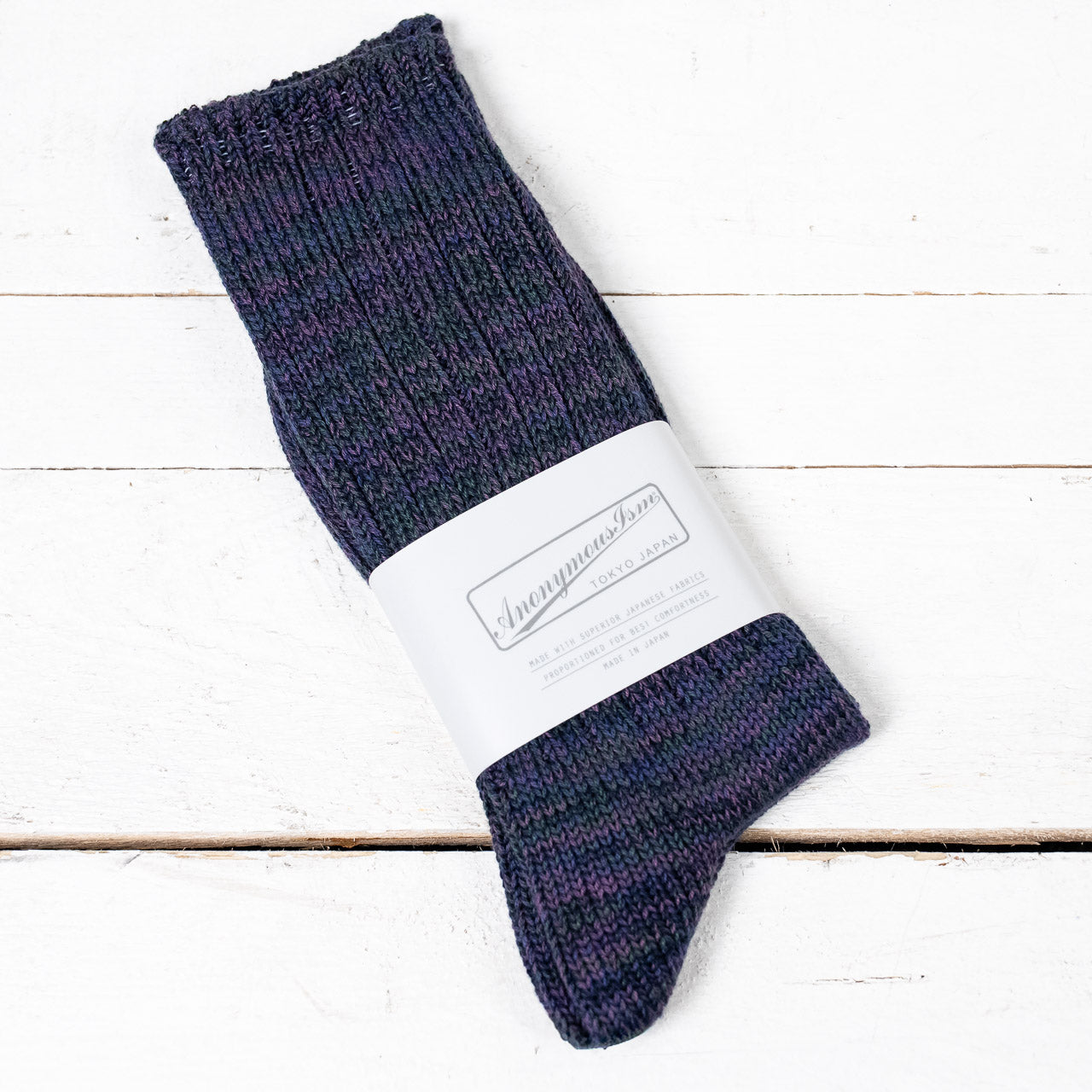 5 Color Mix Crew Socks Dark Violet