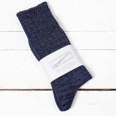 5 Color Mix Crew Socks Dark Violet 