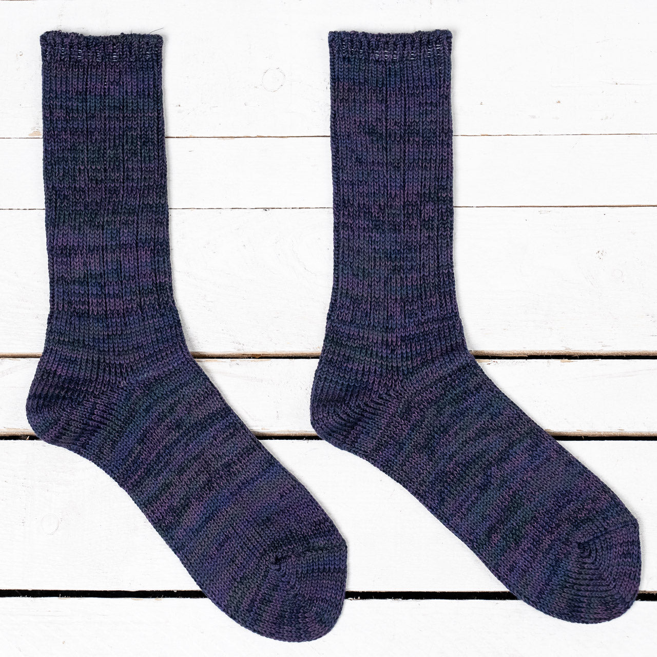 5 Color Mix Crew Socks Dark Violet