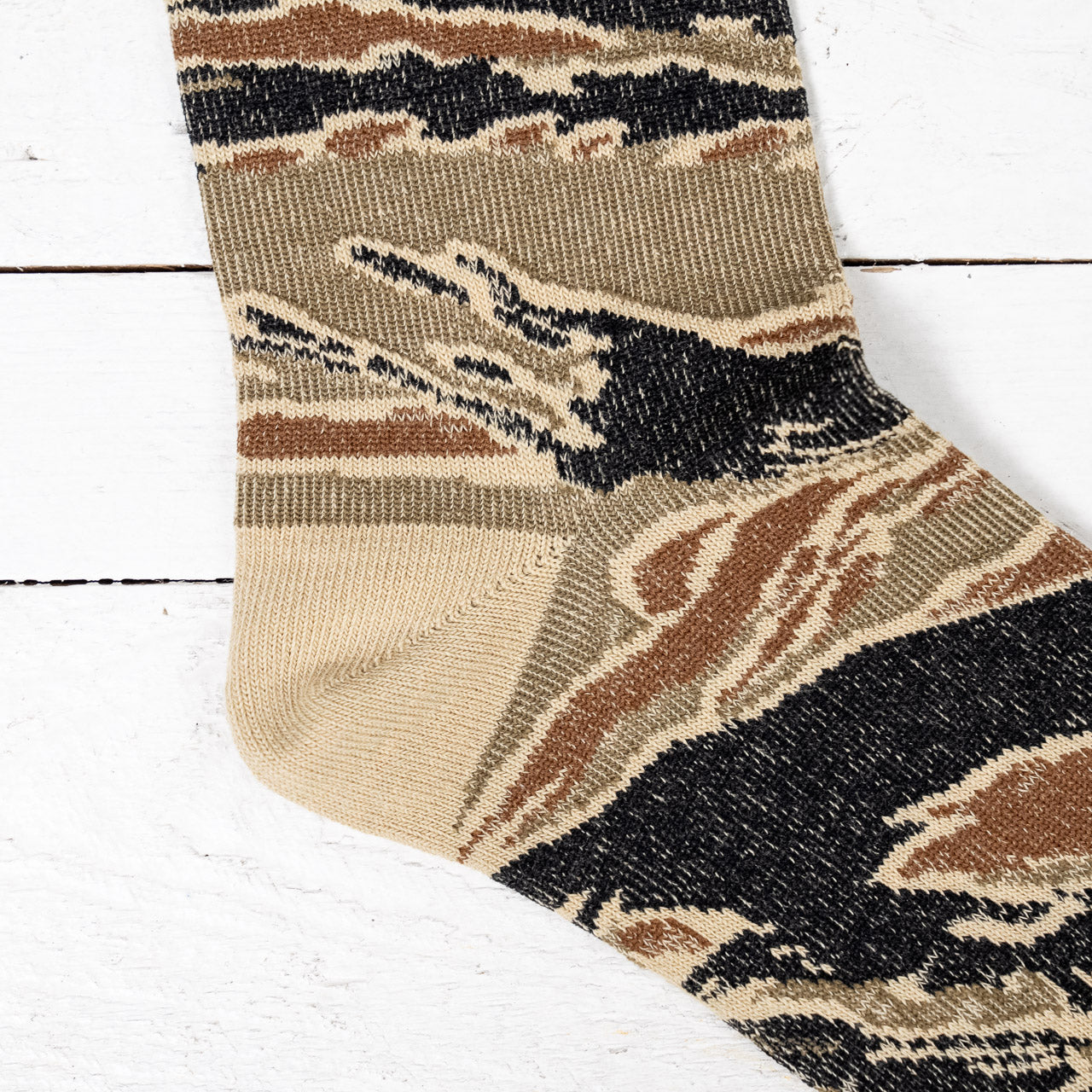 Camo Crew Socks Beige
