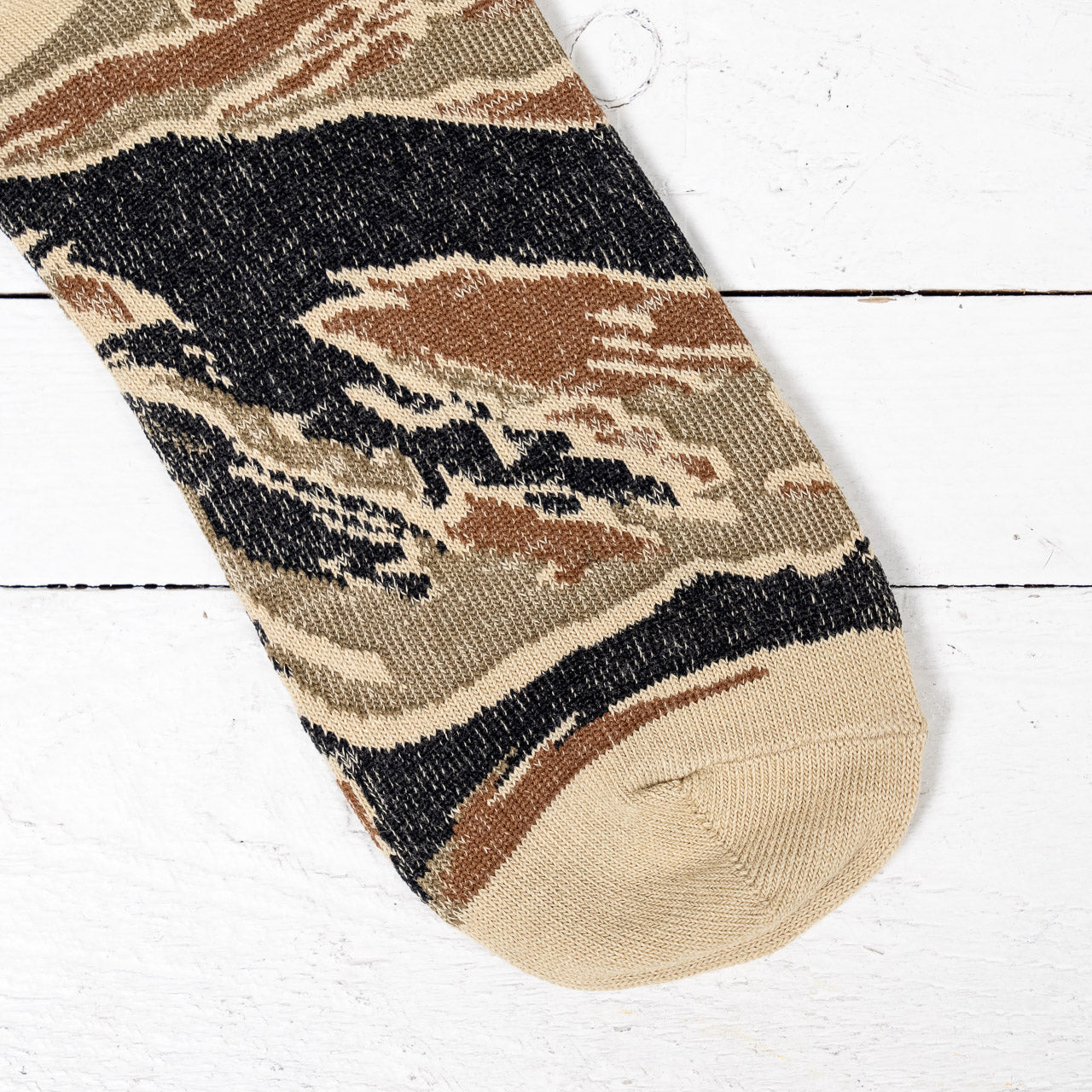 Camo Crew Socks Beige
