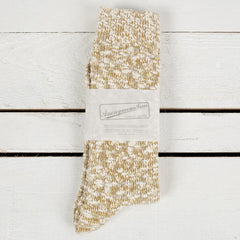 Light Weight Slub Crew Socks Khaki