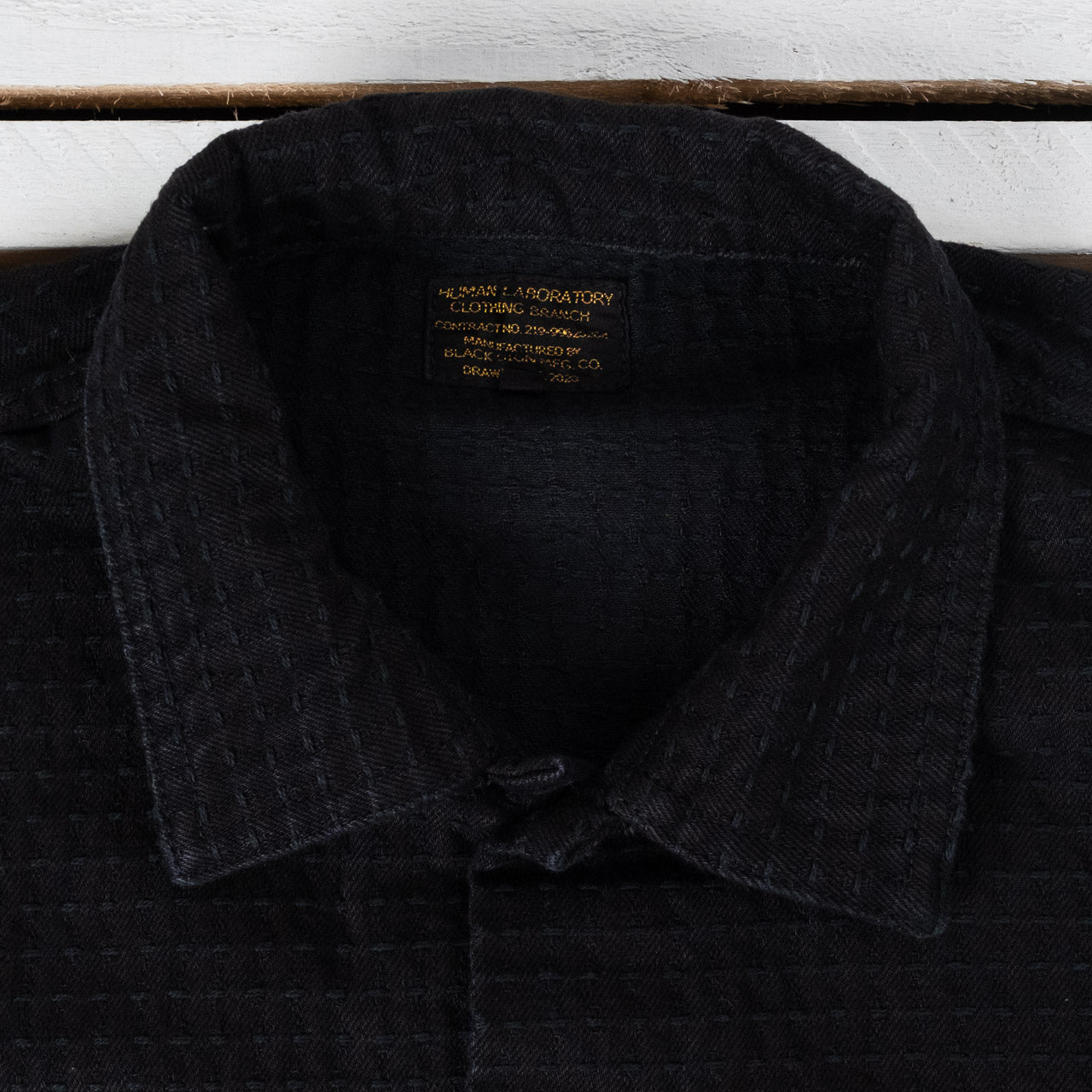 Sashiko 15.5 oz. Black Denim Navajo Shirt Black