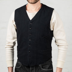 Rasp Dobby Antique Vest Sumi Black