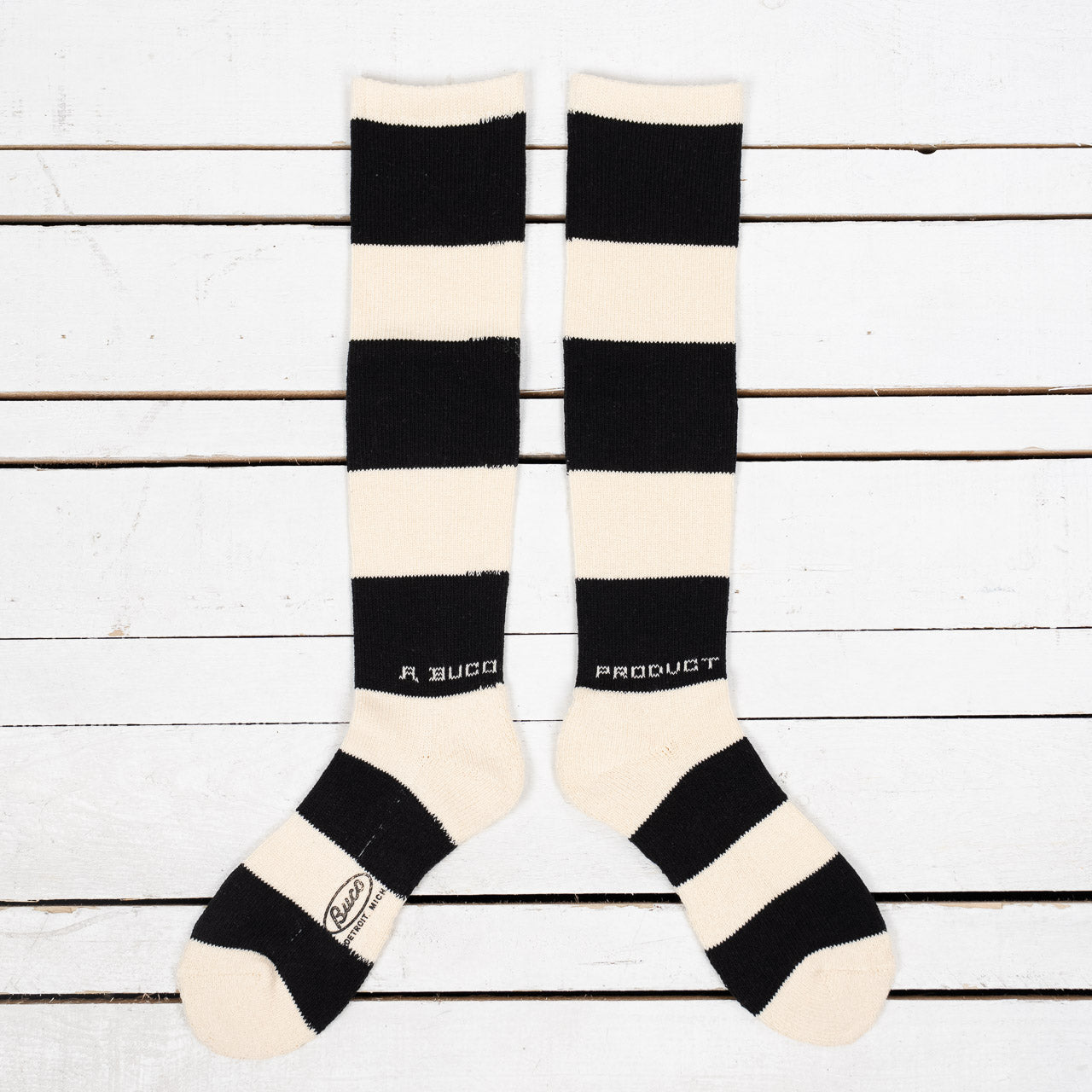 Buco Striped Action Socks White/Black