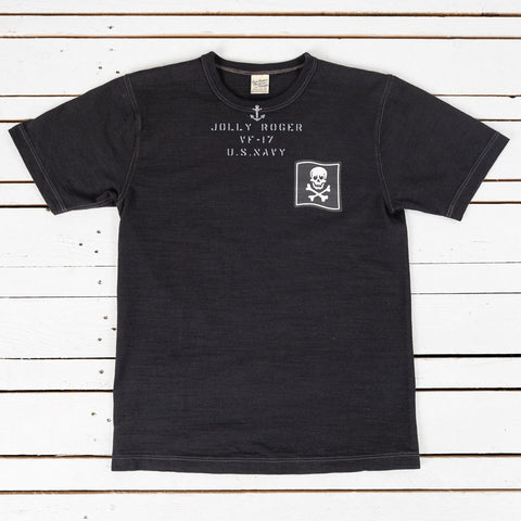 Slub Yarn T-Shirt VF-17 Jolly Roger Schwarz